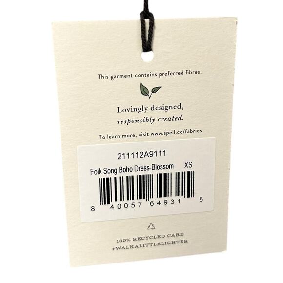 NWT Spell & The Gypsy Pink Blossom Print Folk Song Boho Midi Dress Womens XS - Picture 4 of 7